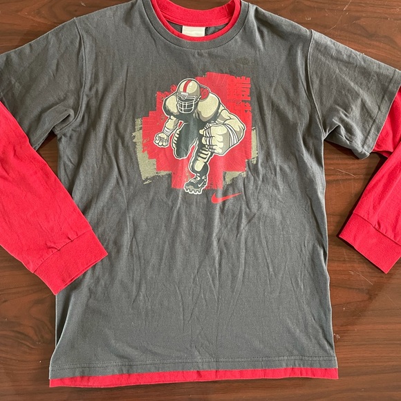 NIKE Long Sleeve Football Logo "Prepare to be CRUSHED" T-shirt Size LARGE - Picture 2 of 8